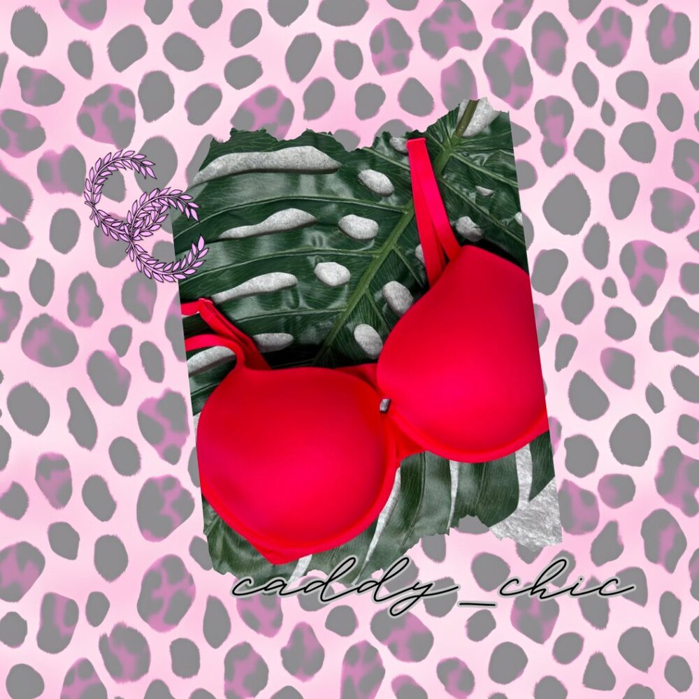 EUC PINK Lightly Lined T-Shirt Bra 34DDD - Red